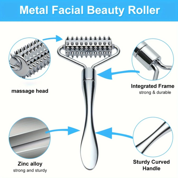 Stainless Steel Gua Sha Facial Massage Roller - Image 2