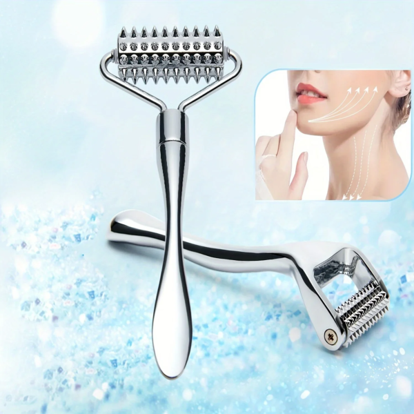 Stainless Steel Gua Sha Facial Massage Roller - Image 3