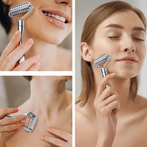 Stainless Steel Gua Sha Facial Massage Roller - Image 6