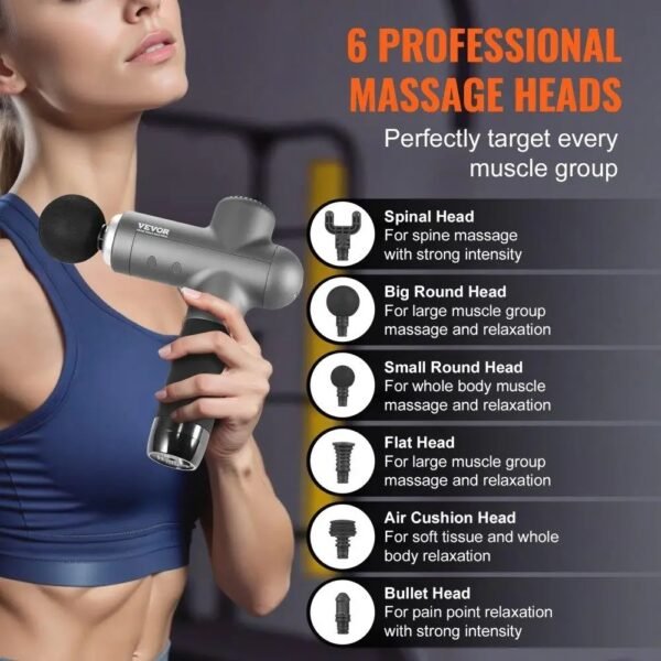 Deep Tissue Massage for Athletes – 8 Levels, 6 Heads, 24V 2500mAh - Image 6