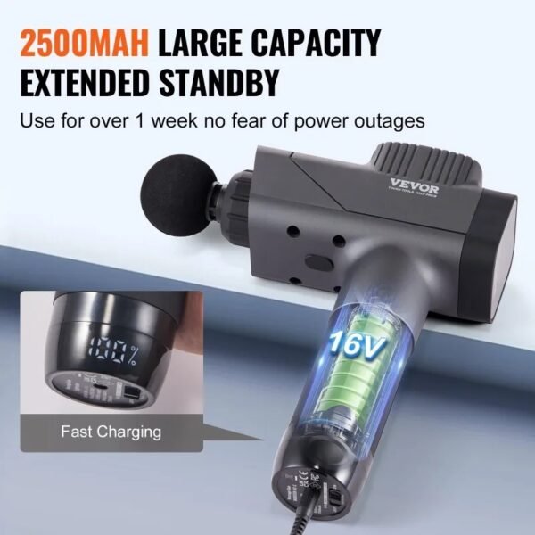 Deep Tissue Massage Gun with 8 Speeds & 6 Heads - Image 4