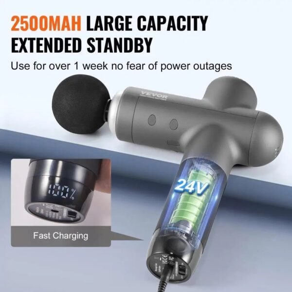 Deep Tissue Massage for Athletes – 8 Levels, 6 Heads, 24V 2500mAh - Image 7