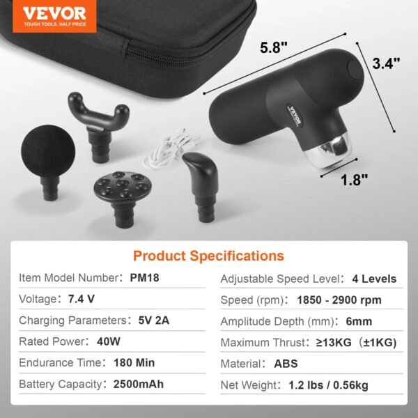 VEVOR Small Massage Gun – Powerful & Portable Relief - Image 7